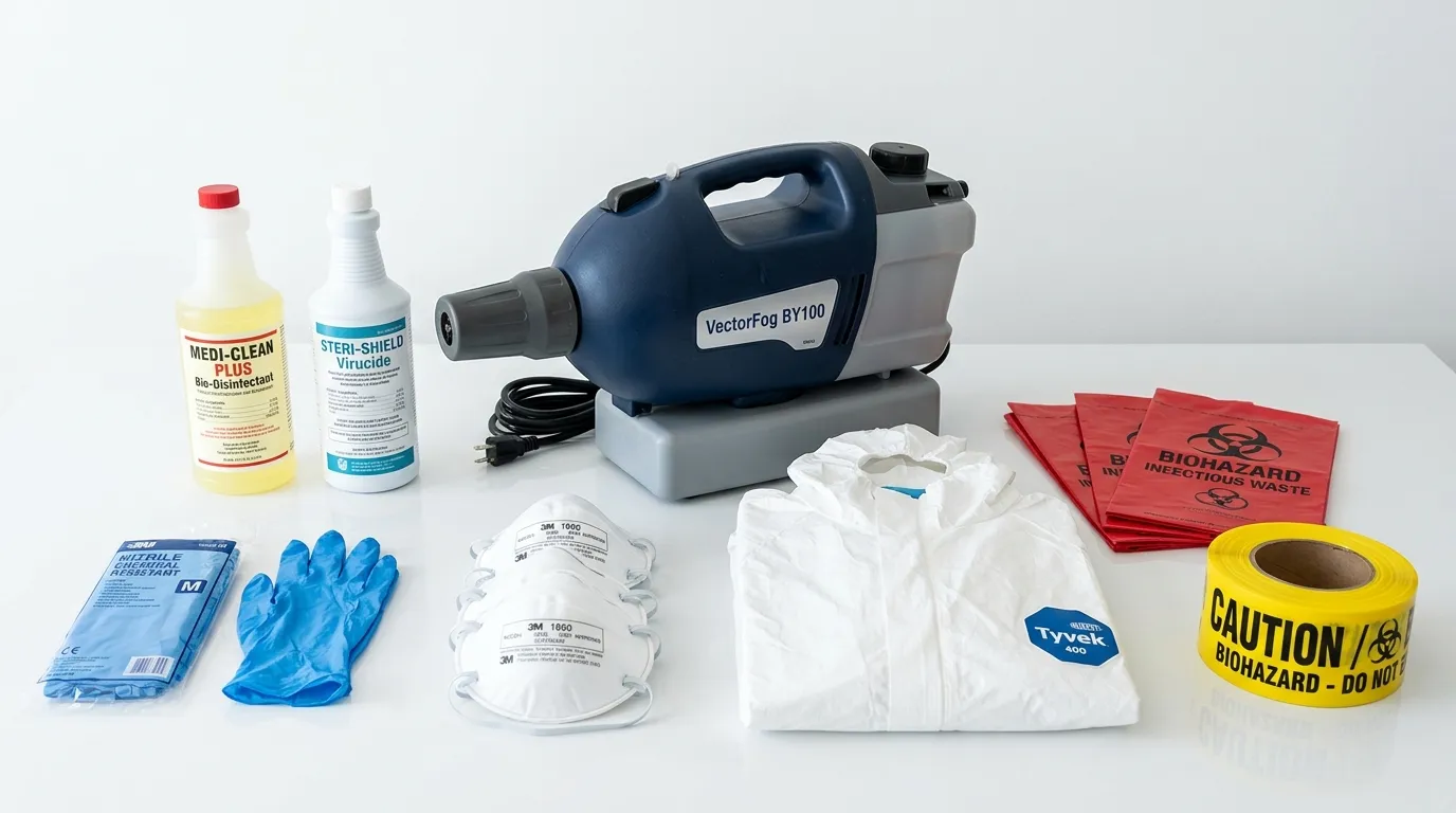 Professional biohazard remediation crew working in Vero Beach